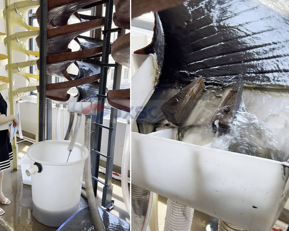 chromite gravity separation testing-spiral chutes